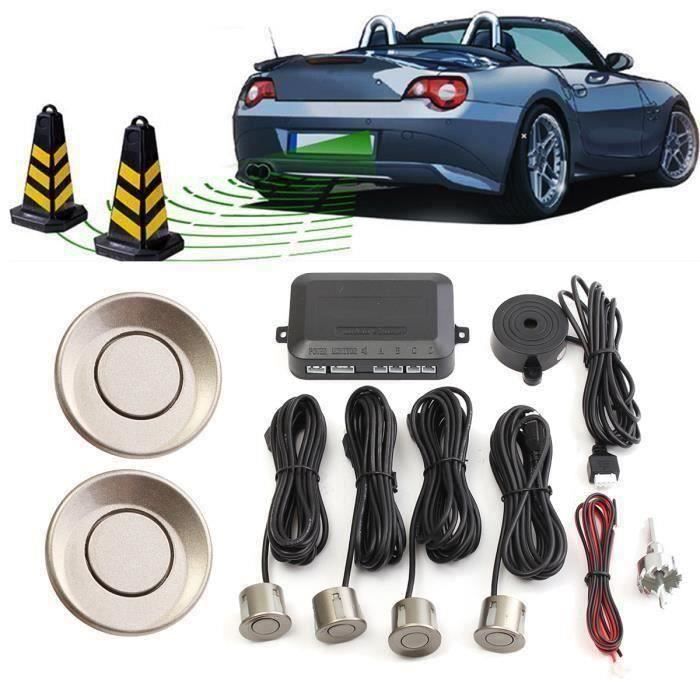 Kit De 4 Capteurs Radar Pour Aide Au Stationnement - Détection Arrière Avec Signal Sonore, Universel