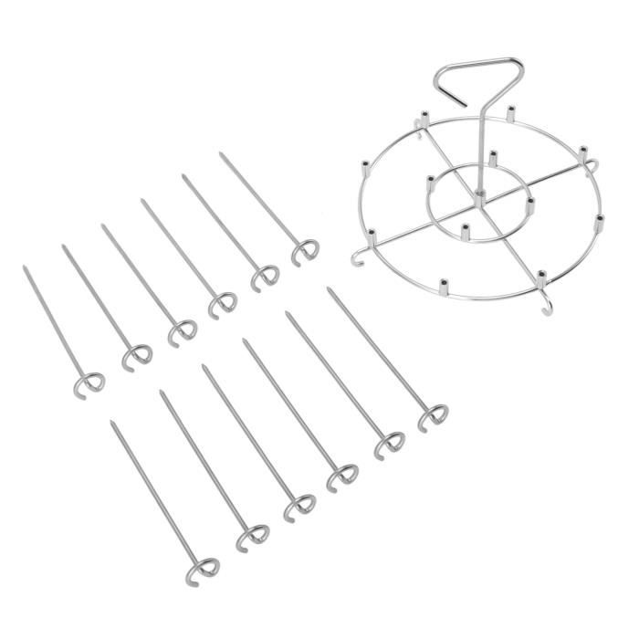 Support De Brochettes Avec Friteuse à Air En Silicone, Support De Brochettes En Acier Inoxydable