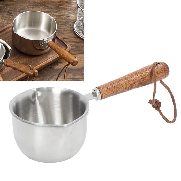 Chauffe-beurre En Acier Inoxydable 350 Ml – Mini Casserole Avec Bec, Pour Fondre Beurre, Lait Chaud, Latte Art