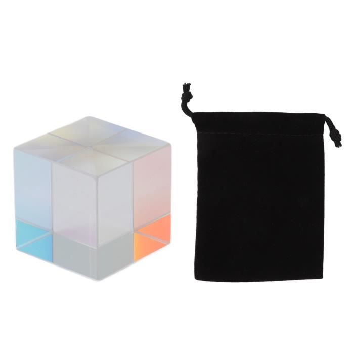 Prisme X-Cube En Verre Optique 2cm - Pour Expériences Lumière Et Décoration - Avec Boîte Rangement