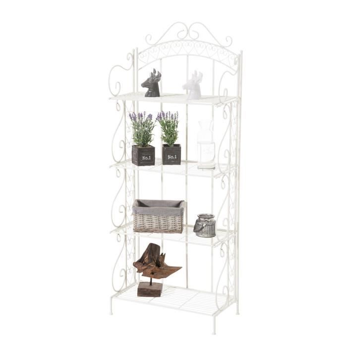 Etagère en fer forgé - CLP - Antje - Blanc - Elégance - Chic - 61x33x153 cm Etagère en fer forgé - CLP - Antje - Blanc - Elégance - Chic - 61x33x153 cm