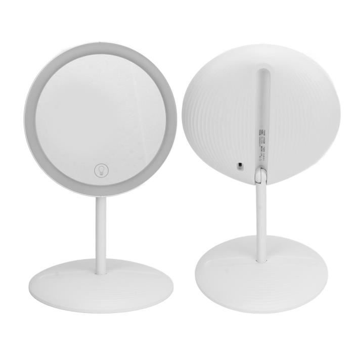 FENCHILIN Hollywood miroir cosmétique surdimensionné / port de charge USB /  18 lumières LED réglables / loupe 10x / blanc 80 X 58cm - Cdiscount Maison