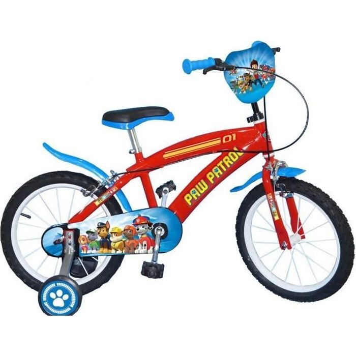 Vélo 12p Pat Patrouille - monovitesse - cadre acier - bleu - mixte - Vélo  enfant - Achat moins cher