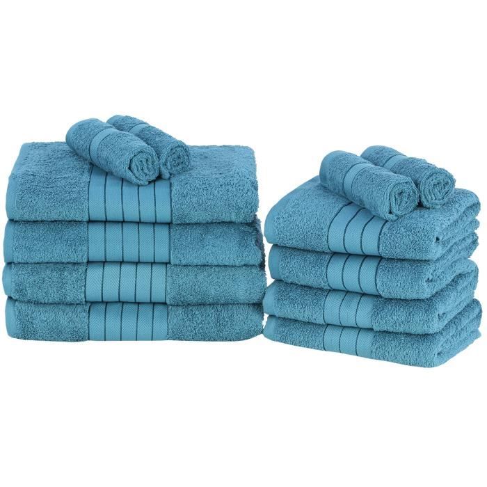 6 Pièce Luxe Serviette Bale Set 100% Pur Coton Visage Main serviettes de bain turquoise
