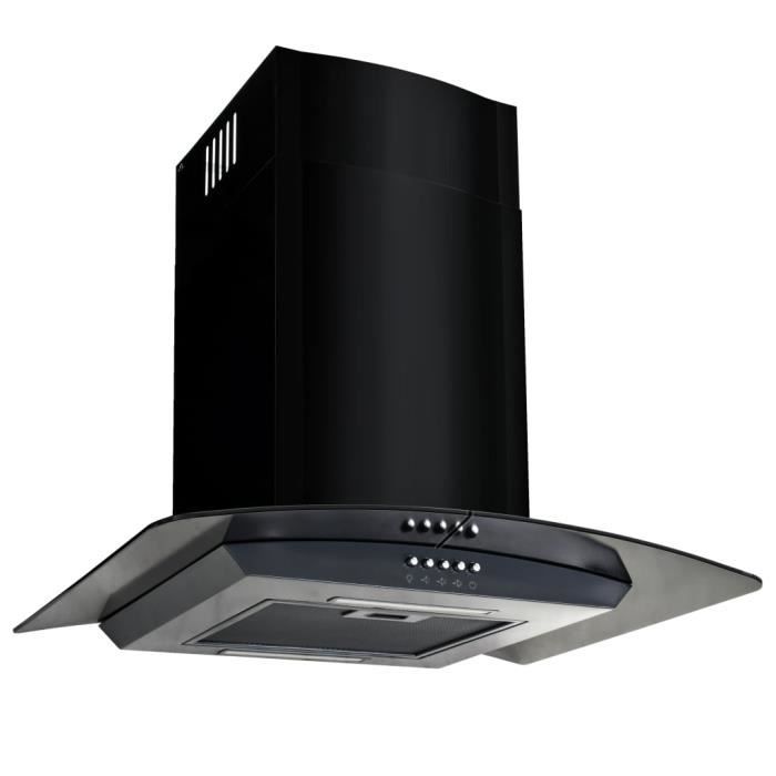 FAS Hotte murale Acier inoxydable 756 m³-h 60 cm Noir-N°394