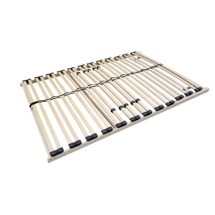 Sommier à lattes flexibles extra long 140 x 220 cm zone de la tête réglable 70.32-14-220FV Sommier à lattes flexibles extra long 140 x 220 cm zone de la tête réglable 70.32-14-220FV