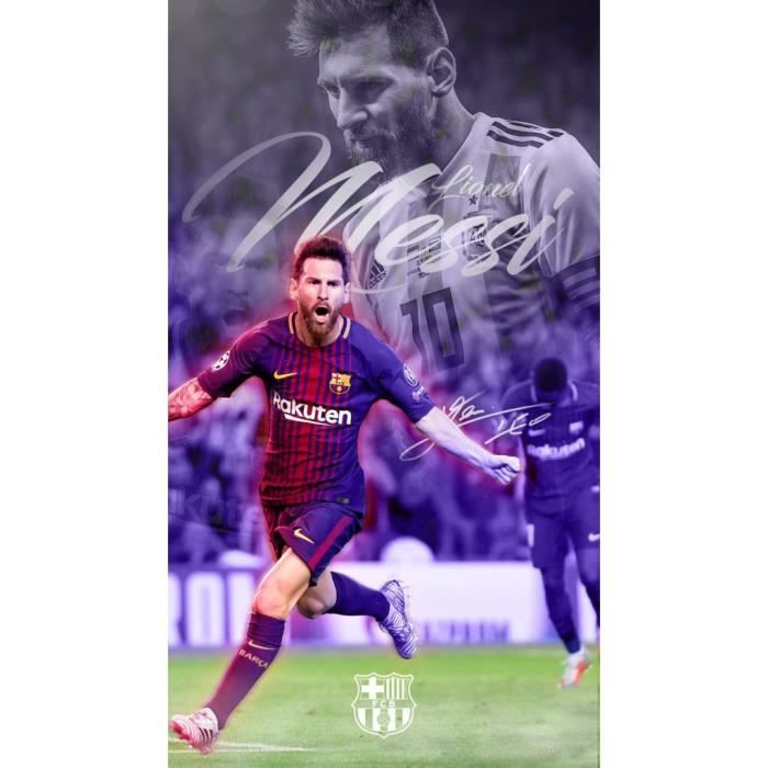 Poster Lionel Messi Barcelone - Impression Décorative Vintage, Art Mural Football