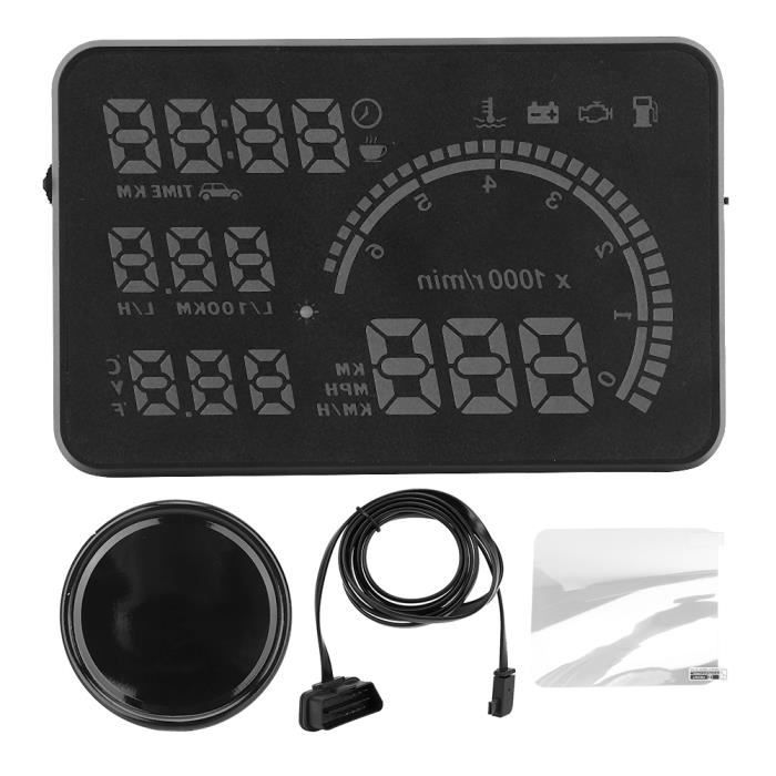 Affichage Tête Haute HUD G5 Voiture - Compteur Vitesse Numérique Intelligent Avec Boussole, Projection Pare-brise Pour SUV, Moto, Camper