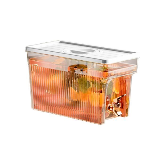 Distributeur De Boissons 4,5L Pour Frigo - Robinet Anti-goutte, Sans BPA, Pour Jus, Soda, Limonade