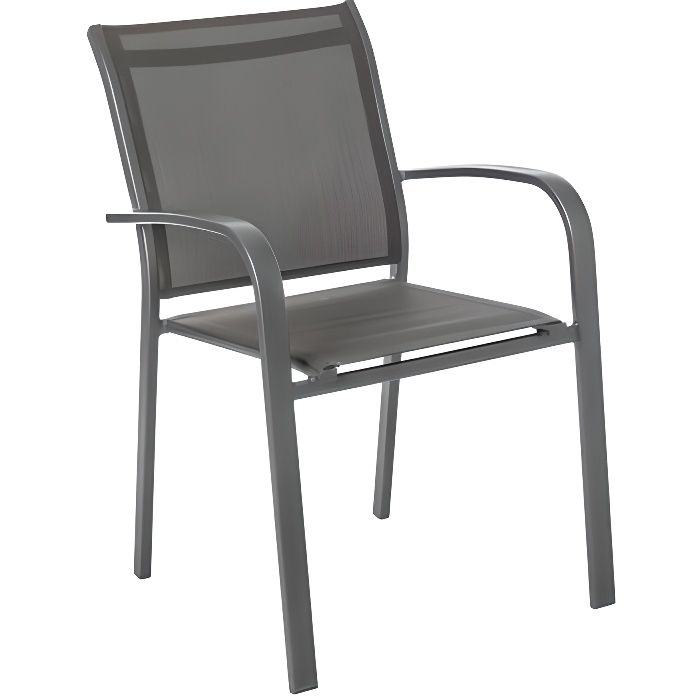 Chaise de jardin empilable alu Essentia Anthracite/Graphite  Hespéride