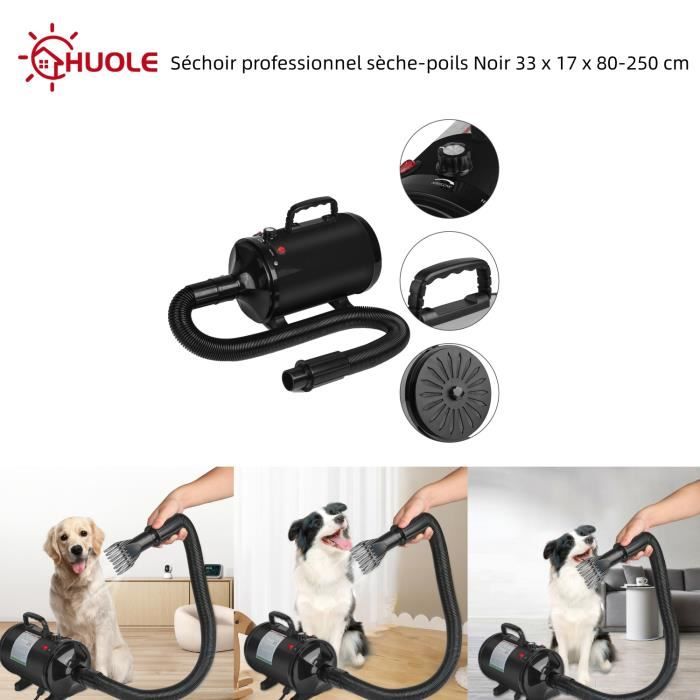 Comparer les prix de Séchoir professionnel HUOLE pour toilettage et séchage des poils - Noir - Pour chien et chat - Montage facile