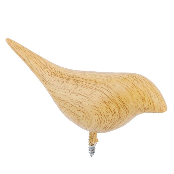 4 Crochets Muraux En Forme D'Oiseau - Bois Naturel - Porte-manteau Décoratif Pour Vêtements, Serviettes Ou Sacs