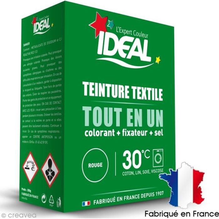 Teinture Tissu Idéal liquide - Jaune Moutarde - 40 ml - Teinture coton -  Creavea