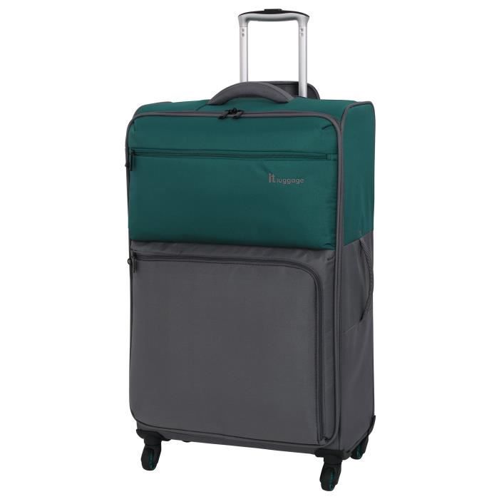 86 liters it luggage Duotone The Lite 4 Wheel Lightweight Suitcase Large Valise 78 cm Gris Charcoal Grey + Black 