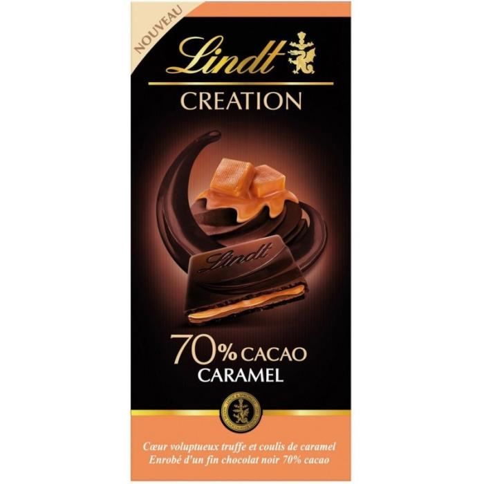 Lindt Création Coeur Voluptueux Truffe et Coulis de Caramel Chocolat Noir  70% Cacao 150g (lot de 6) - Cdiscount Au quotidien