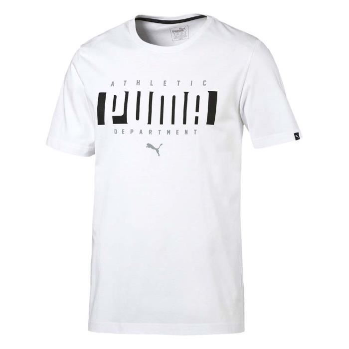 Quemar emoción vaquero T-shirts techniques manches courtes Puma Athletic Tee Blanc - Cdiscount  Sport