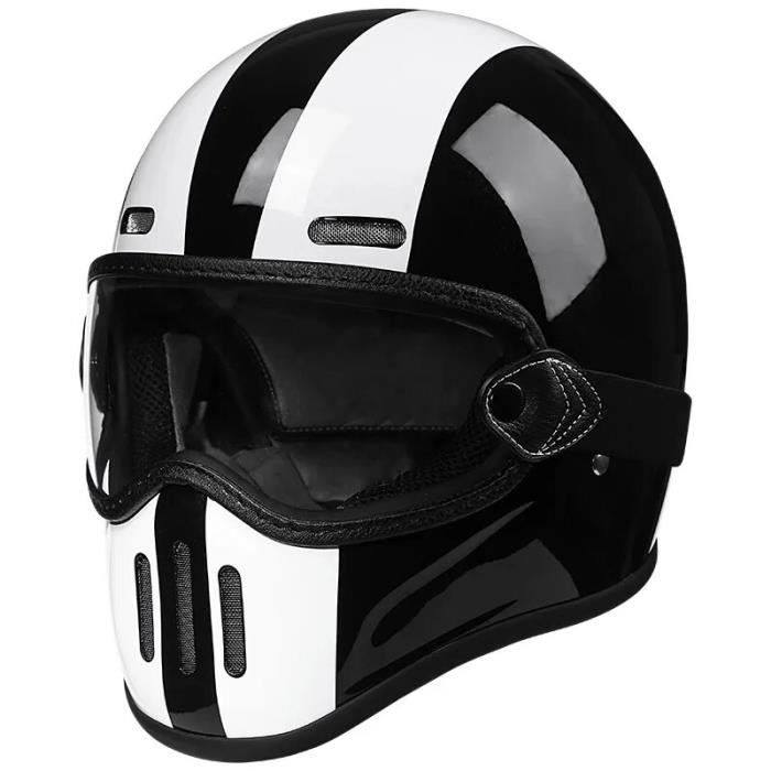 Casque Moto Demi-Casque Vintage Noir DOT Approuvé - Style Cruiser Pour Hommes Et Femmes