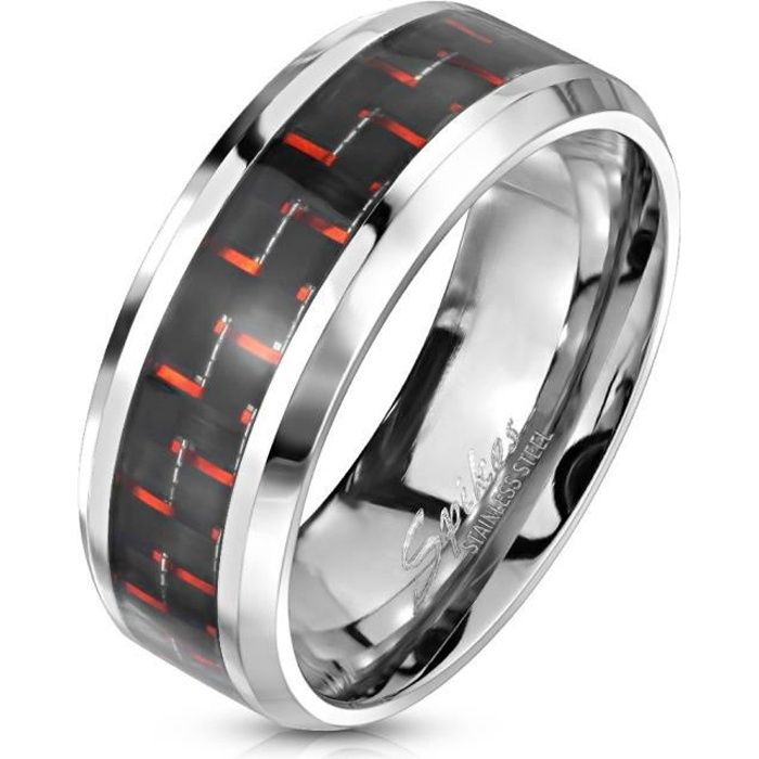 Bague homme rouge best sale