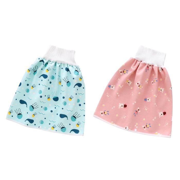 Pour garçons et filles Cloudkids Lot de 2 jupes en coton pour bébé Culotte dapprentissage pour enfants Imperméable et réutilisable 