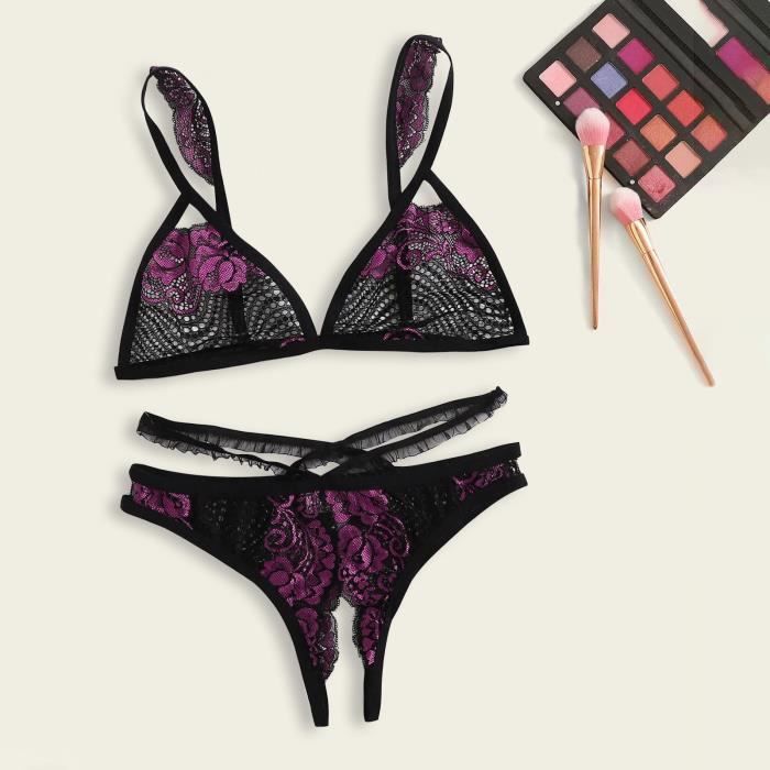 Ensemble Lingerie Érotique Noire Strap Princess – Jupe Mesh Bag Hip Jumpsuit Sexy Rose, Body Dentelle Ajourée Pour Femme