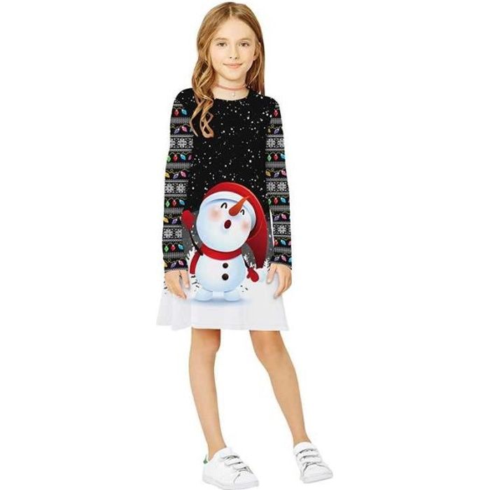 Robe Noël Enfant Princesse Rouge - Manches Longues Et Bandeau Inclus - Déguisement Père Noël Pour Fille 4 Ans - Tenue Carnaval Et Photographie