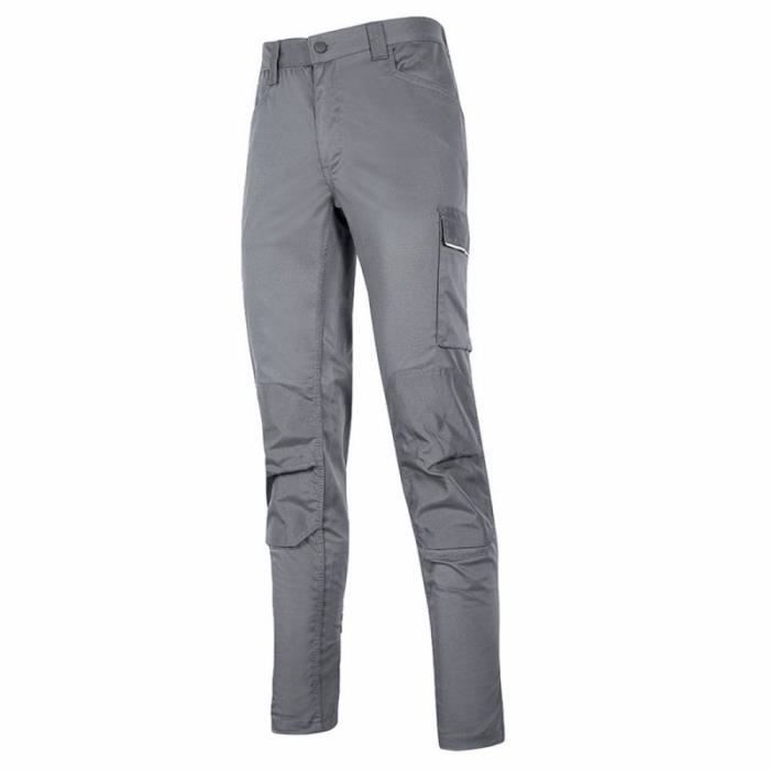 u-power - pantalon de travail gris clair stretch et slim meek