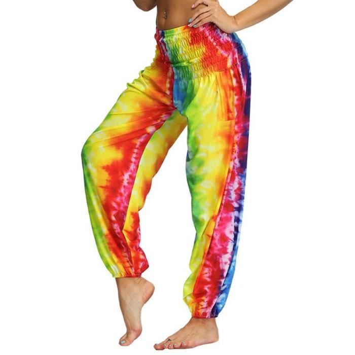 Pantalon Léger Femme En Lin à Rayures Et Imprimé Floral – Style Bohème, Taille élastique Cordon – Printemps/été - 8