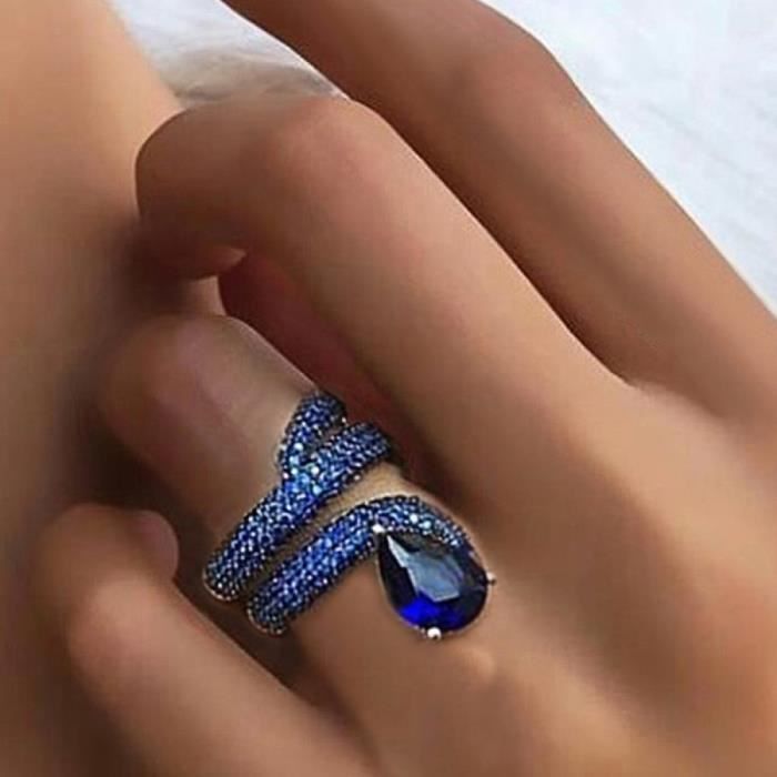 Bague En Or 10 Carats Avec Topaze Bleue Et CZ Blanche - Trois Pierres, Taille Personnalisable