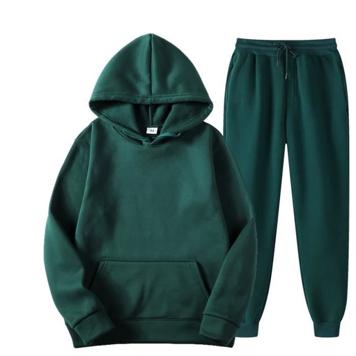 Survêtement Homme Ensemble 2 Pièces - Marque - Vert - Manches Longues -  Style Décontracté