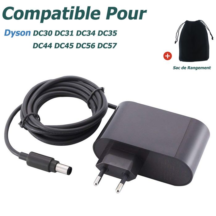 Chargeur pour Dyson DC30 DC31 DC34 DC35 DC44 DC45 DC56 DC57 Chargeur 16.75V  / 24.35V pour Dyson Aspirateurs avec Sac de Rangement - Cdiscount  Electroménager