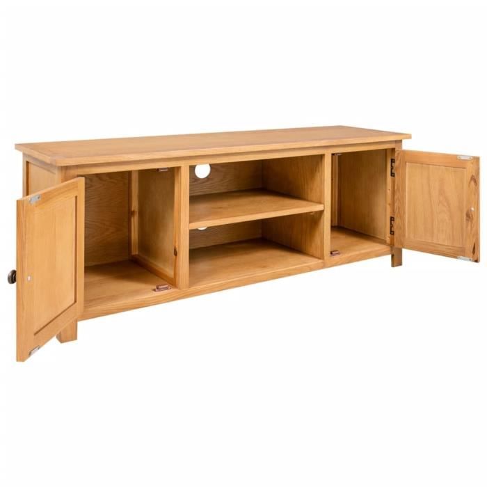 Meuble TV - OMABETA - M14858 - Bois de chêne massif - 110x35x44 cm - Haut de gamme