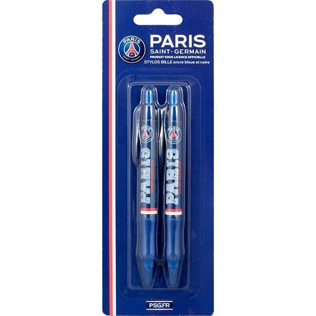 Set 2 stylos à bille rétractables PSG bleu