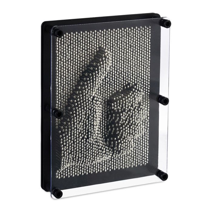 Meilleurs prix pour Relaxdays Sculptures clous 3D Métal pin Art esprit créatif détente 13 x 18 cm Tableau à clous Empreinte main visage tige métallique