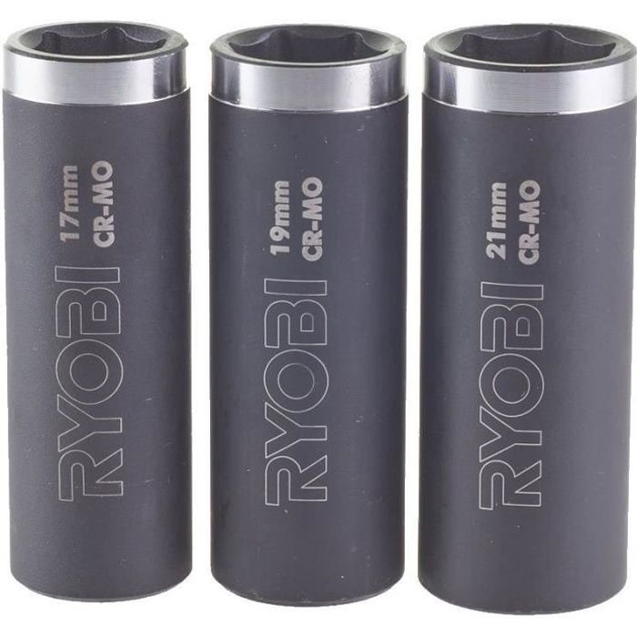 Ryobi Lot de 3 Douilles impact 12 carré
