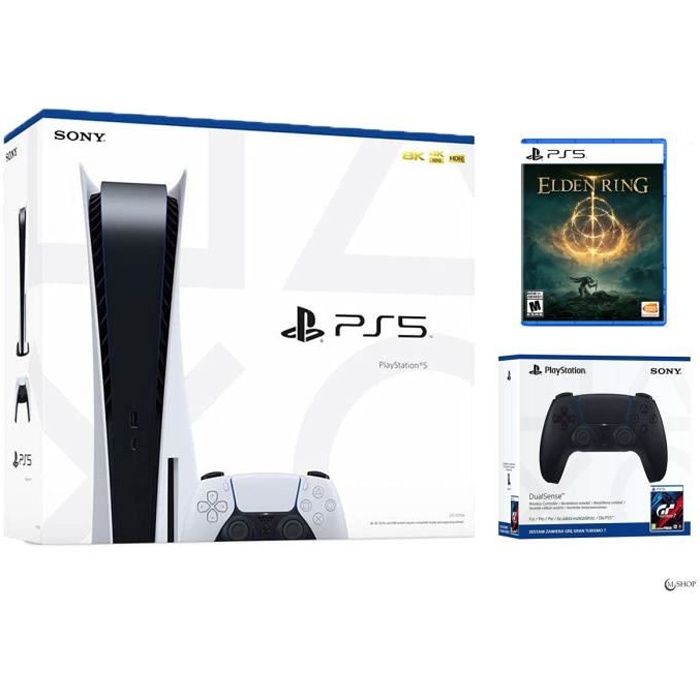 Pack PlayStation 5 Edition Standard + PACK Gran Turismo 7 PS5 + Manette DualSense Midnight Black + Elden Ring PS5