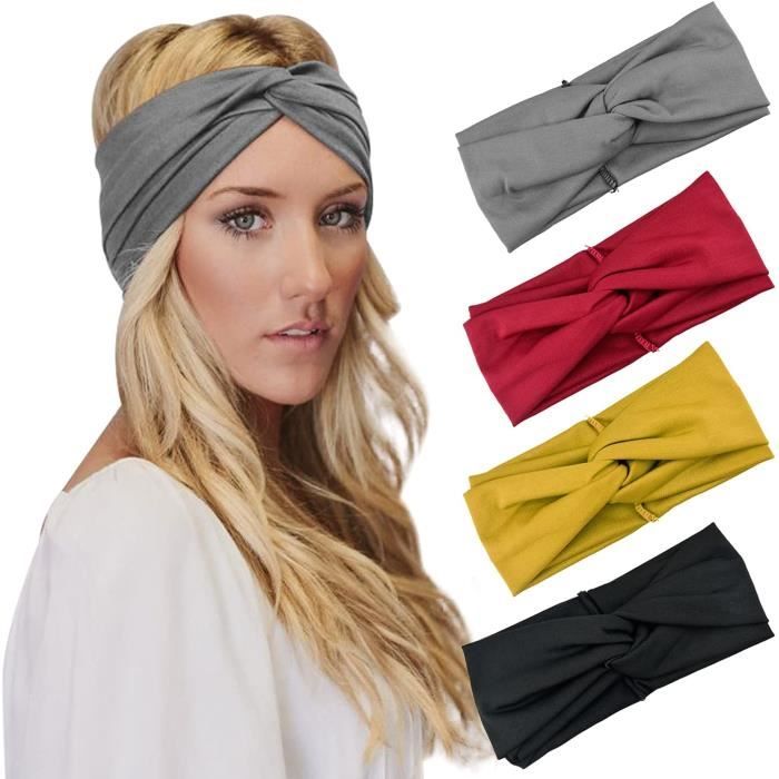 DRESHOW 8 Pièces Bandeaux Cheveux Femme Vintage Noués Criss Cross - Lot Coloré