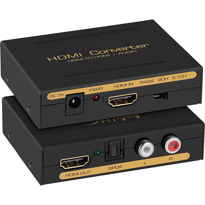 TD® HDMI Audio extracteur convertisseur SPDIF + RCA L - R TV DVD Noir - Acessoire de vidéo et sons - cable et connecteur HDMI
