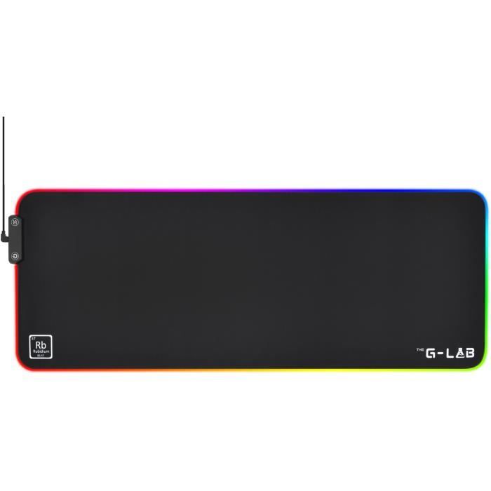 Tapis de Souris RGB - THE G-LAB - PAD-RUBIDIUM - XXL - 800x300x3mm - Port USB