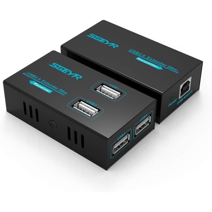 Métal Usb Ethernet Extender Over Cat5E-6, Usb Extender 50M, Usb Over ...