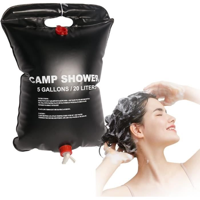 2Pcs Sac De Douche Solaire 20L 5 Gallons Pour Camping Extérieur