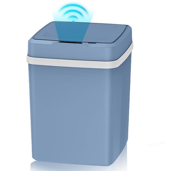 Poubelle à Capteur 15L Blanche - Automatique Silencieuse Étanche Pour Cuisine Et Bureau