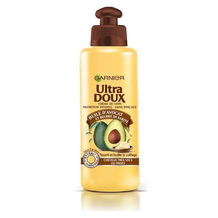 LOT DE 3 - ULTRA DOUX : Crème soin nutrition cheveux sans rinçage Huile d'avocat Karité 200ml