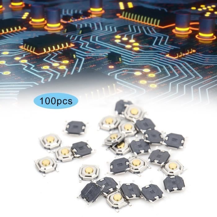 100 Pièces Interrupteurs Boutons Poussoirs Tactiles 6x6x6mm - Mini Micro Switch