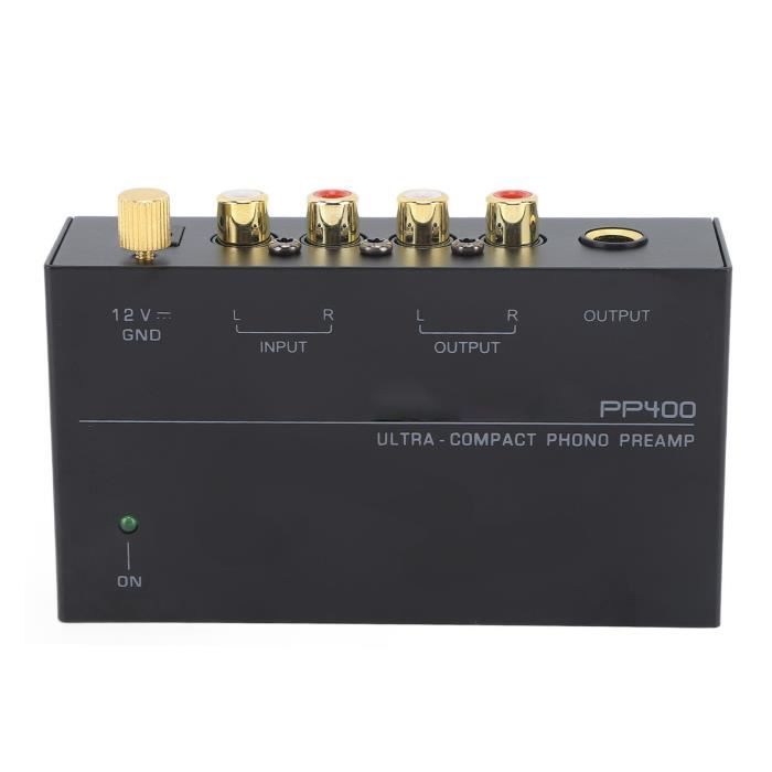 HUIOP Préampli Phono Compact Avec Entrée/Sortie RCA | Adaptateur Pour Tourne-disques | Réglage Volume