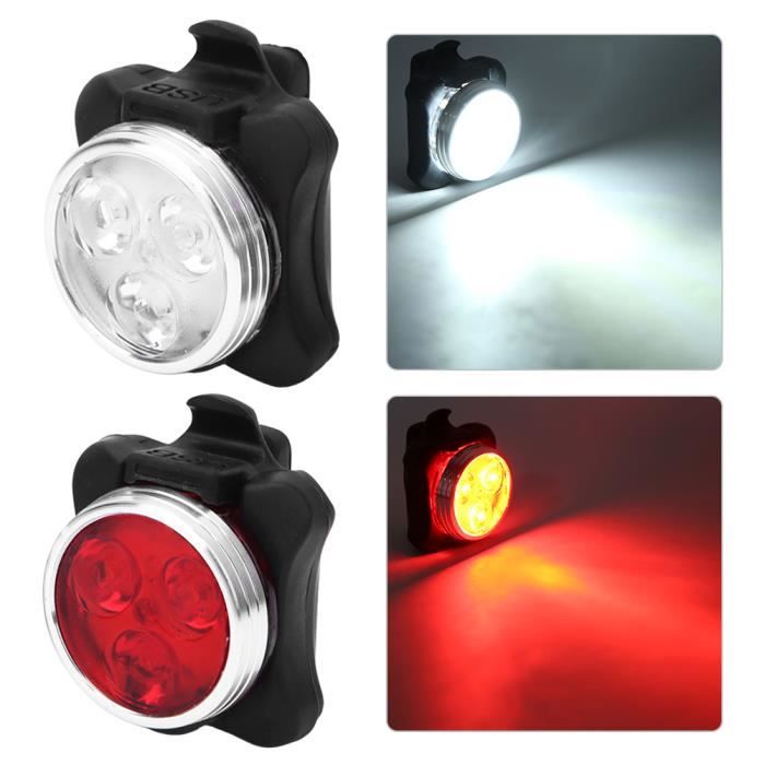 Kit éclairage Vélo LED étanche – Puissant Feu Avant/arrière, Recharge USB-C, Montage Rapide, Portée 20 M, Pour Route Et VTT