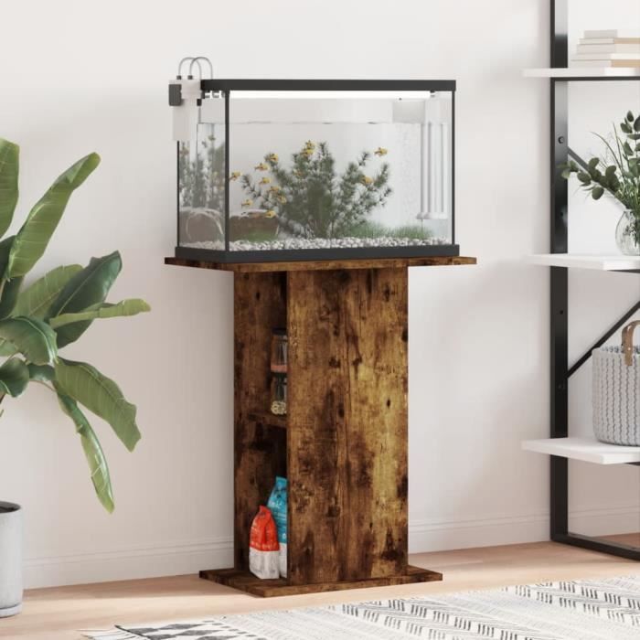 VIDAXL Support d'aquarium Chêne fumé - vue 2