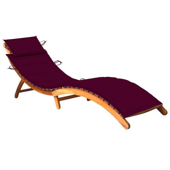 vidaXL Chaise longue de jardin avec coussin Bois dacacia solide 3061581