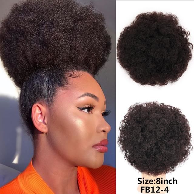 Perruque Afro Synthétique Bouclée Courte - Noir - Touffue Et Naturelle Avec Bonnet Inclus