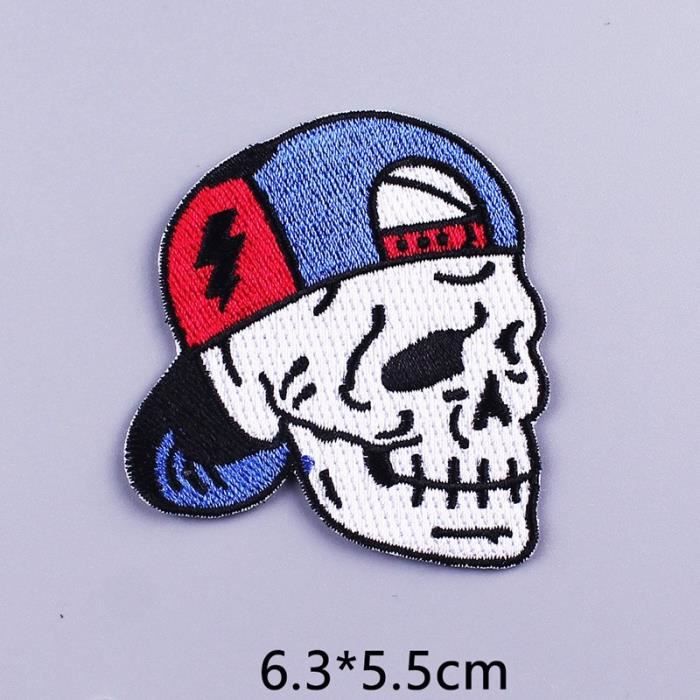 Patch Brodé Tête De Mort à Coudre - Noir - Pour Customiser Vêtements, Sacs, Décorations Maison - 11
