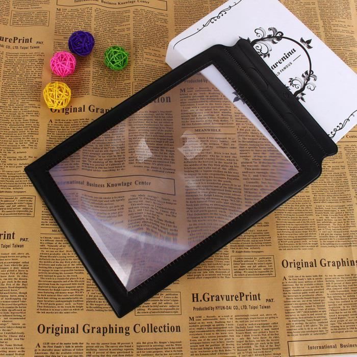 Loupe En PVC ZERONE Feuille De Loupe A4 Pleine Page 3x Noir 